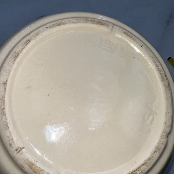 VTG McCoy Pottery Cannister w/ Lid Large Cookie Jar USA Blue and Pink Band 9" - Picture 11 of 13